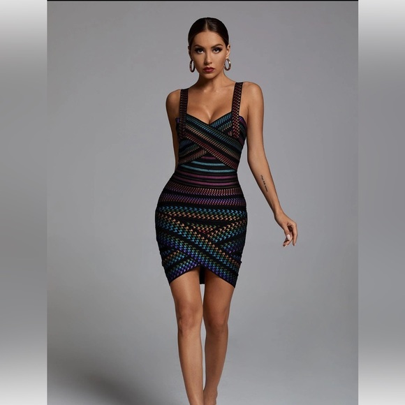 Bella Barnett rainbow bandage dress. I have both sizes: size S and XS. - Picture 2 of 5